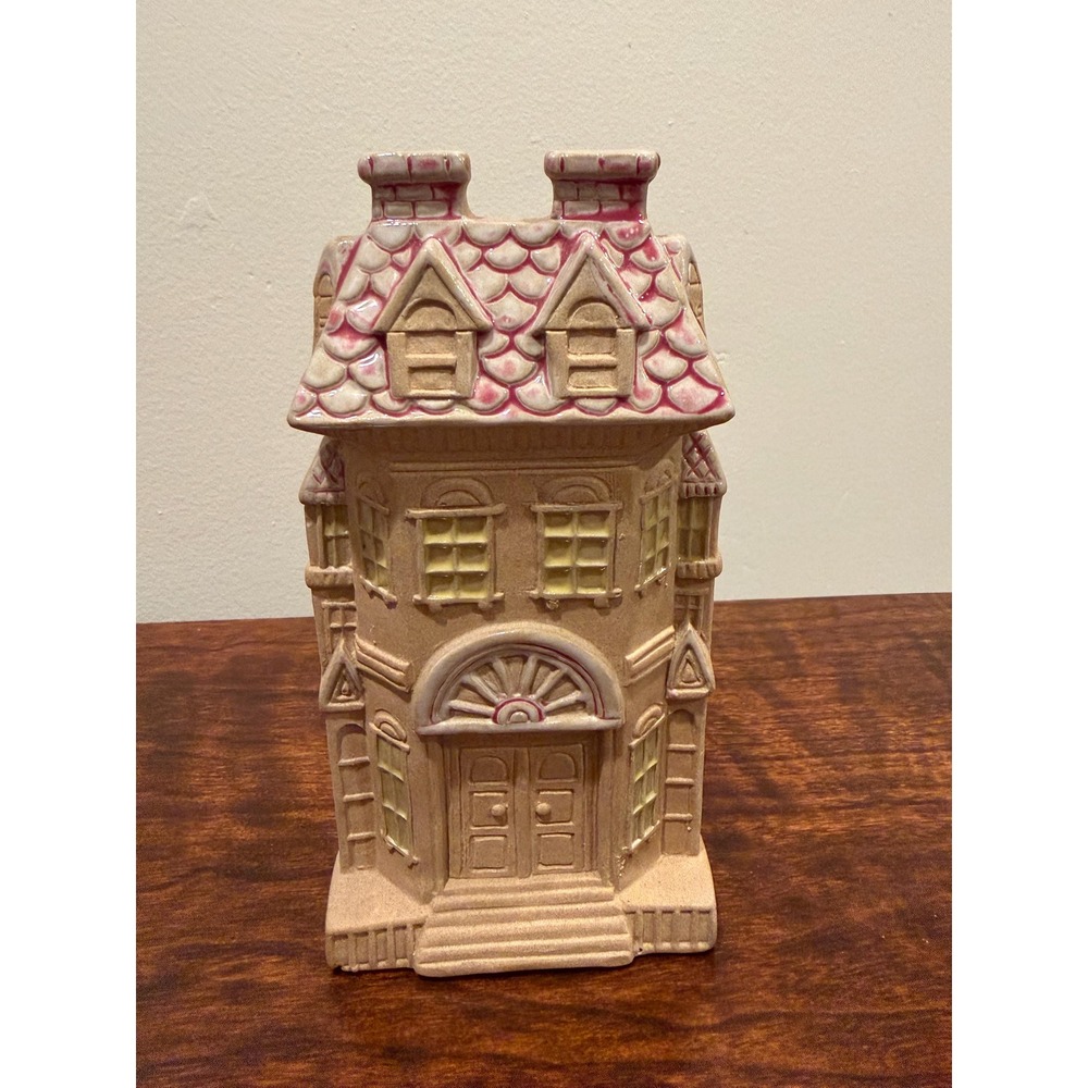 Vintage Stoneware Victorian House Wall Pocket Vase, Creative Decorative Company
